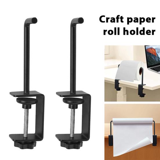 Craft Paper Roll Holder Painting Craft Packaging Paper Roll Holder with Adjustable Clamp Tabletop Paper Dispenser for 0-1.8" Tables