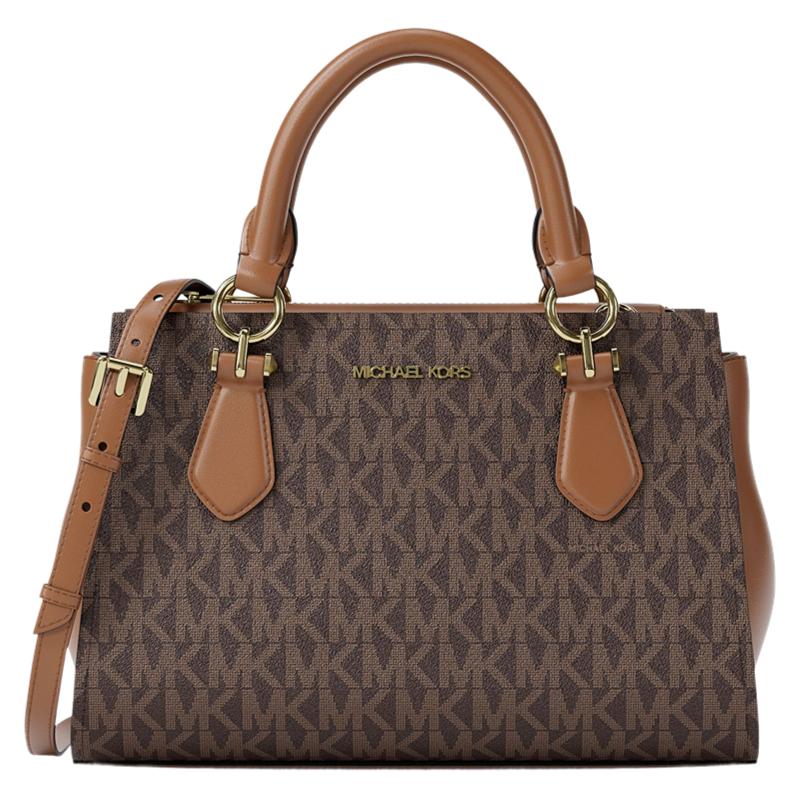 MICHAEL KORS Marilyn Canvas Handbag Small Womens Brown 35F5G6AM1B-BROWN