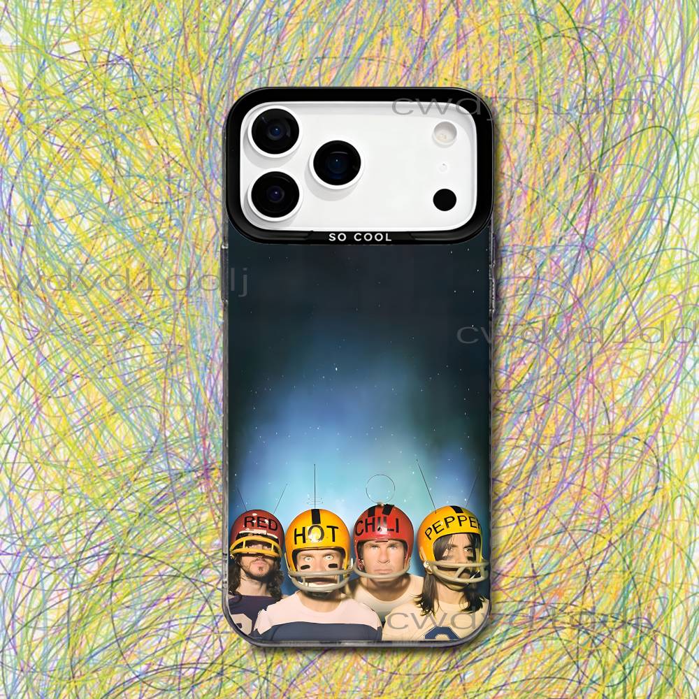 R-Red Hot Chili Peppers RHCP Phone Case For iPhone 17,16,15,14,13,12,11,X,8,7,Pro,Max,Plus,SE4,Air,Mini IMD Gray Hard Matte
