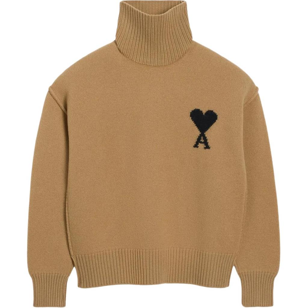Ami Paris Ami De Coeur Водолазка с логотипом, интарсия, вязаный джемпер UKS839018288