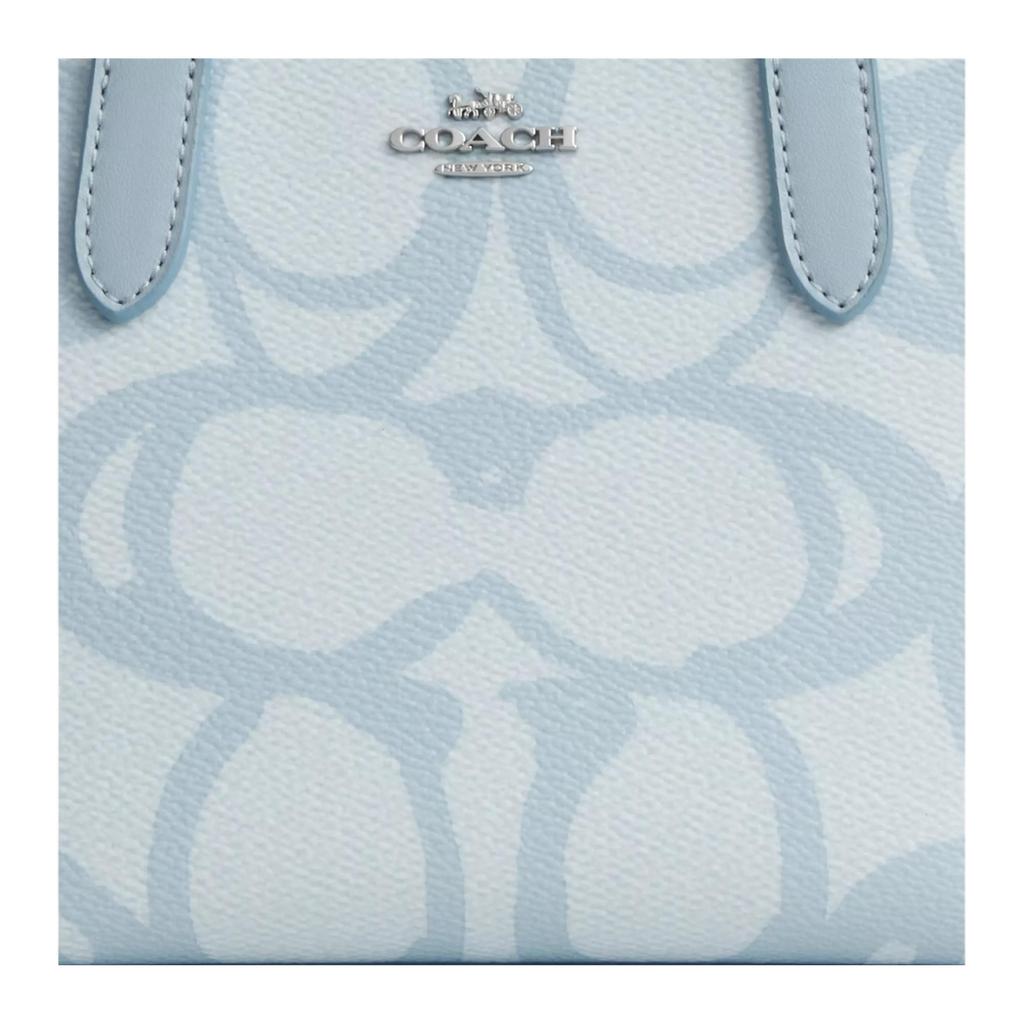 COACH City Coated Canvas Tote Bag, Shopping Bag, Shoulder Bag, Handbag Mini Women's Ice Blue CBM64-SVNB9