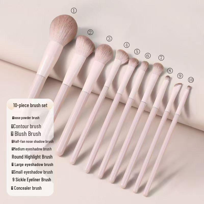 Tao Yao Portable Makeup Brush Set: Eyeshadow, Blush, Contour, Blending, Nose Shadow, Foundation Brushes with Storage Bag