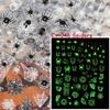 Manicure Sliders Decals Skull Pumpkin Glow In The Dark Luminous 3D Halloween Nail Stickers