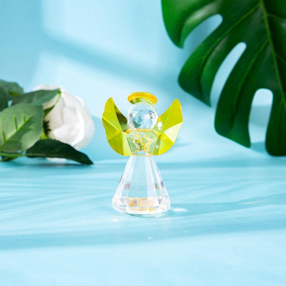 Collecible Crystal Angel Statue Crafts Table Ornament Guardian Angel Figurine Desktop