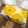 1pc Tablecloth, Soft Fashion Yellow Floral Print, Suitable for Coffee Table, Desk, Picnic And Outdoor Dining, Enhancing Dining Atmosphere, Adding a To