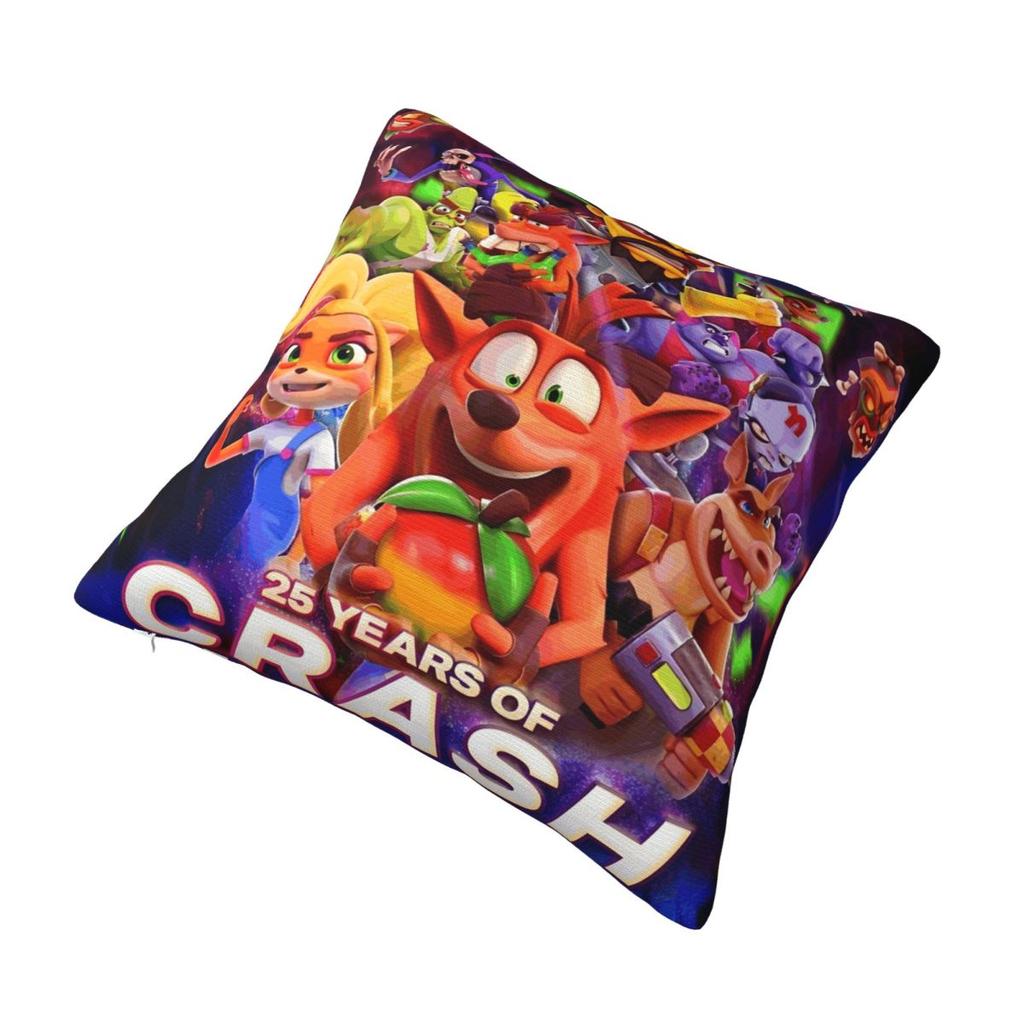 Decorative Pillowcase Crashs Bandicoots Cartoon Stuff Home Video Game Pillow Case Cover Square Style Multiple Sizes