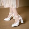2024 Классические туфли Мэри Джейн Женские туфли Сексуальные туфли на высоком каблуке Квадратный носок Высокие каблуки Женские босоножки Вечерние свадебные туфли Zapatos