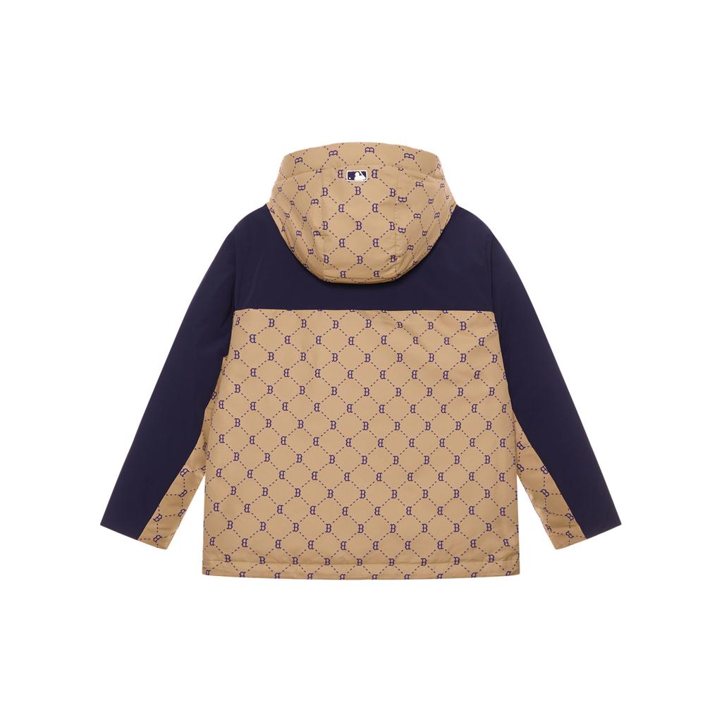 Новая коллекция MLB MONOGRAM Базовая куртка-пуховик Boston Red Sox FW24 Унисекс Светло-бежевая 3ADJM0846-43BGL