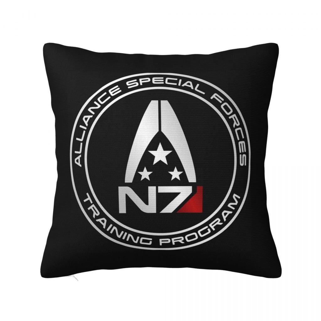 Квадратная наволочка для подушки с эмблемой N7 из Mass Effect, чехол для подушки, чехол для декоративной подушки для дома, спальни, автомобиля