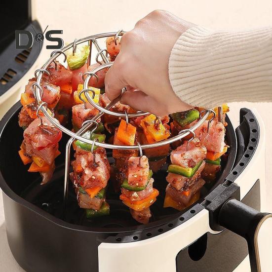 Подставка для шампуров для аэрофритюрницы Вертикальный держатель для гриля из нержавеющей стали для домашней кухни Шашлык Аксессуары для аэрофритюрницы для любителей барбекю