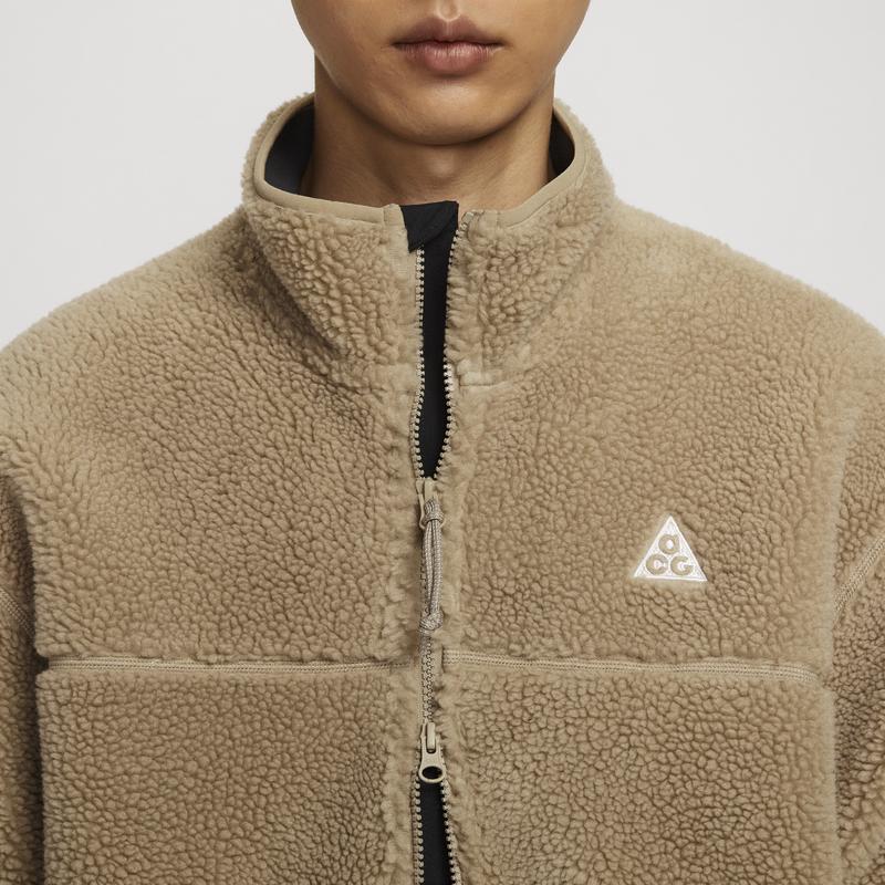 Nike Куртка мужская из искусственной овчины Therma-Fit Adv с вышивкой буквами цвета хаки FV8654-247