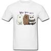 Футболка с принтом We Bare Bears для мужчин, хлопок
