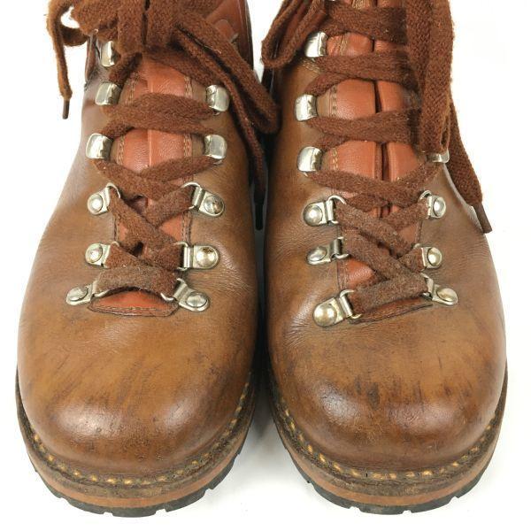 Винтажные кожаные ботинки для хайкинга/треккинга 80-х-90-х годов, подошва Vibram, размер 25.0-25.5-26.0, коричневый(ИСПОЛЬЗОВАЛ)
