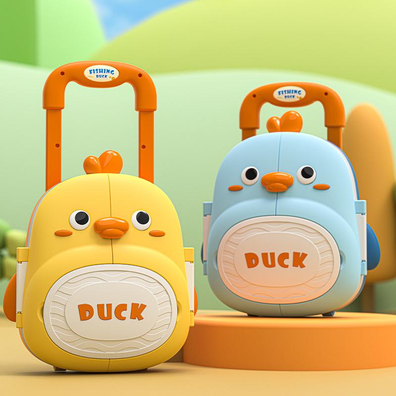 Электрическая тележка для рыбалки Moe Duck, детские игры для раннего детства, многофункциональная магнитная вращающаяся платформа для рыбалки, игрушки