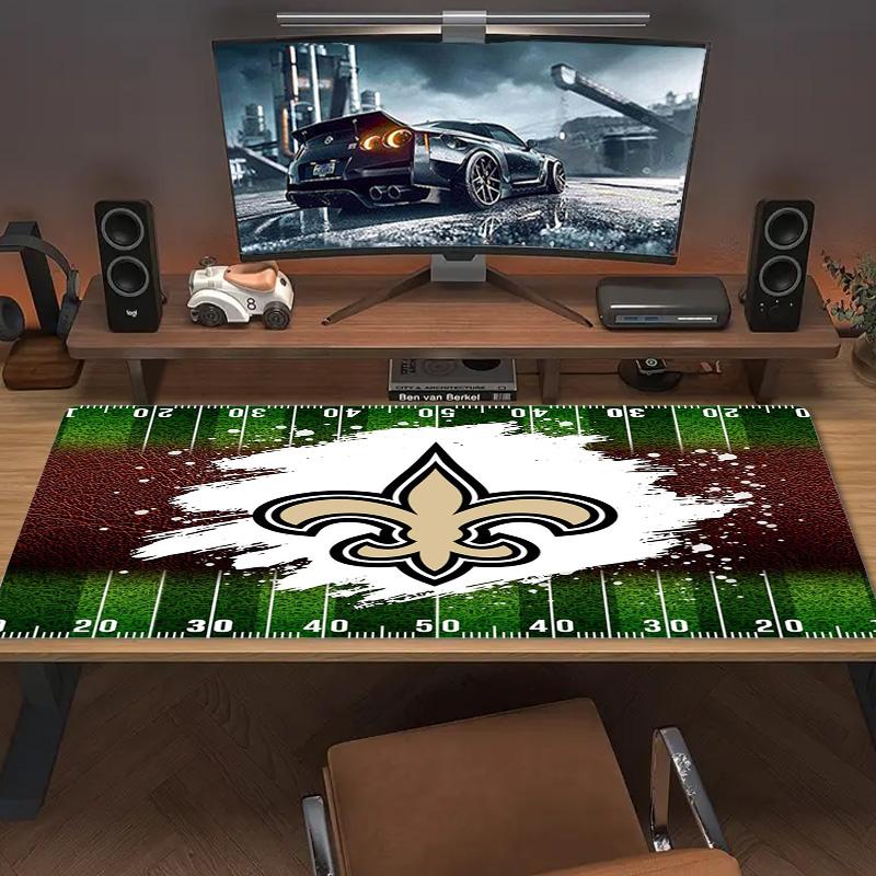 New Orleans Saints Logo Color Mouse Pad Large Gaming Table Cushion Non-slip Laptop Tablet Big Mousepad XXL Mat Mini PC Playmat With Lock edge