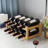 Bamboo Wine Rack Holder Bar Cabinets Stackable Storage Cube Tabletop for Champagne