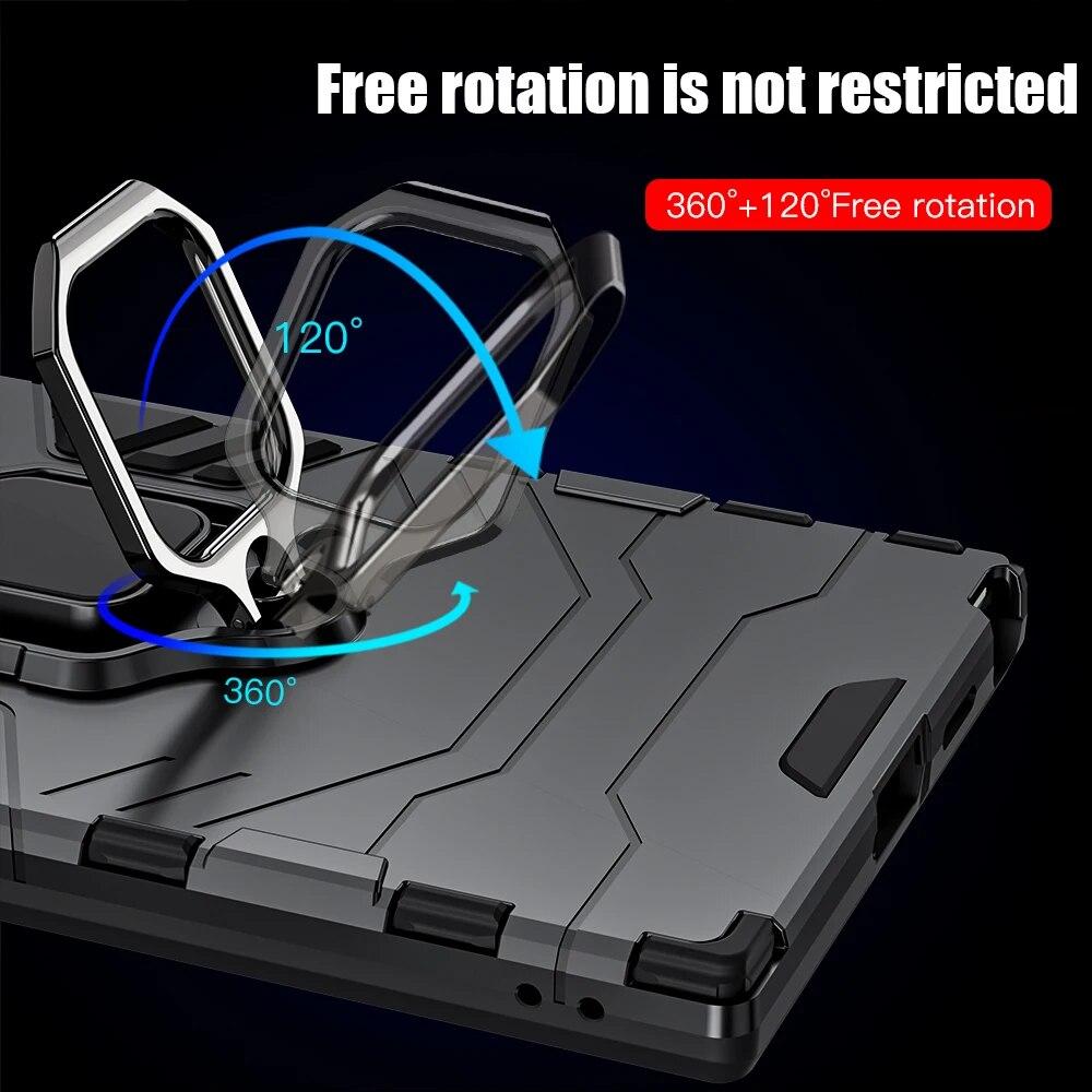 For Shockproof Armor Keysion Case Samsung S24 Ultra 5g S24 Plus Siliconepc Ring Stand Phone Cover For Galaxy S23 S22 S21 Ultra