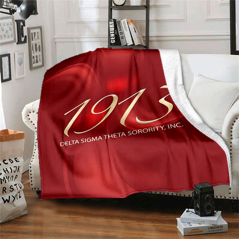 1pc Blanket Delta Sigma Theta logo Print Design, Lightweight Blanket for Sofa, Bed- Soft &Warm, Gift for All Seasons like Christmas, Halloween