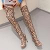 Eilyken Serpentine Peep Toe Hollow Out Over The Knee Boots Woman Sexy Lace-up Nightclub Party Thin High Heels Shoes