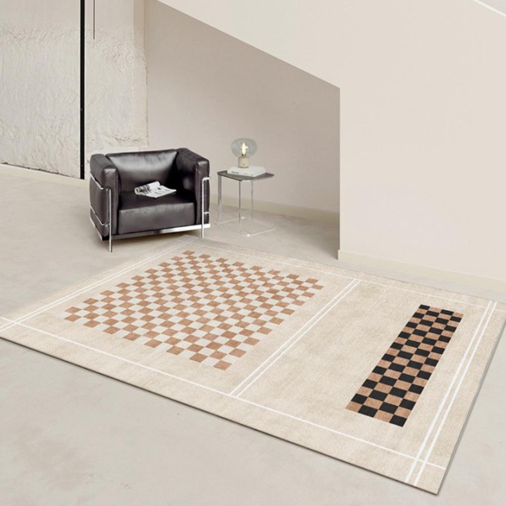 Modern Checkered Loop Pile Living Room & Bedroom Area Rug