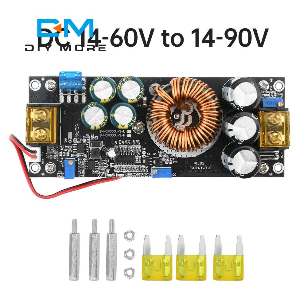 1200W 20A DC-DC Boost Converter Step Up Power Supply Module DC 14-60V/85V to 14-90V/120V Adjustable Voltage Charger