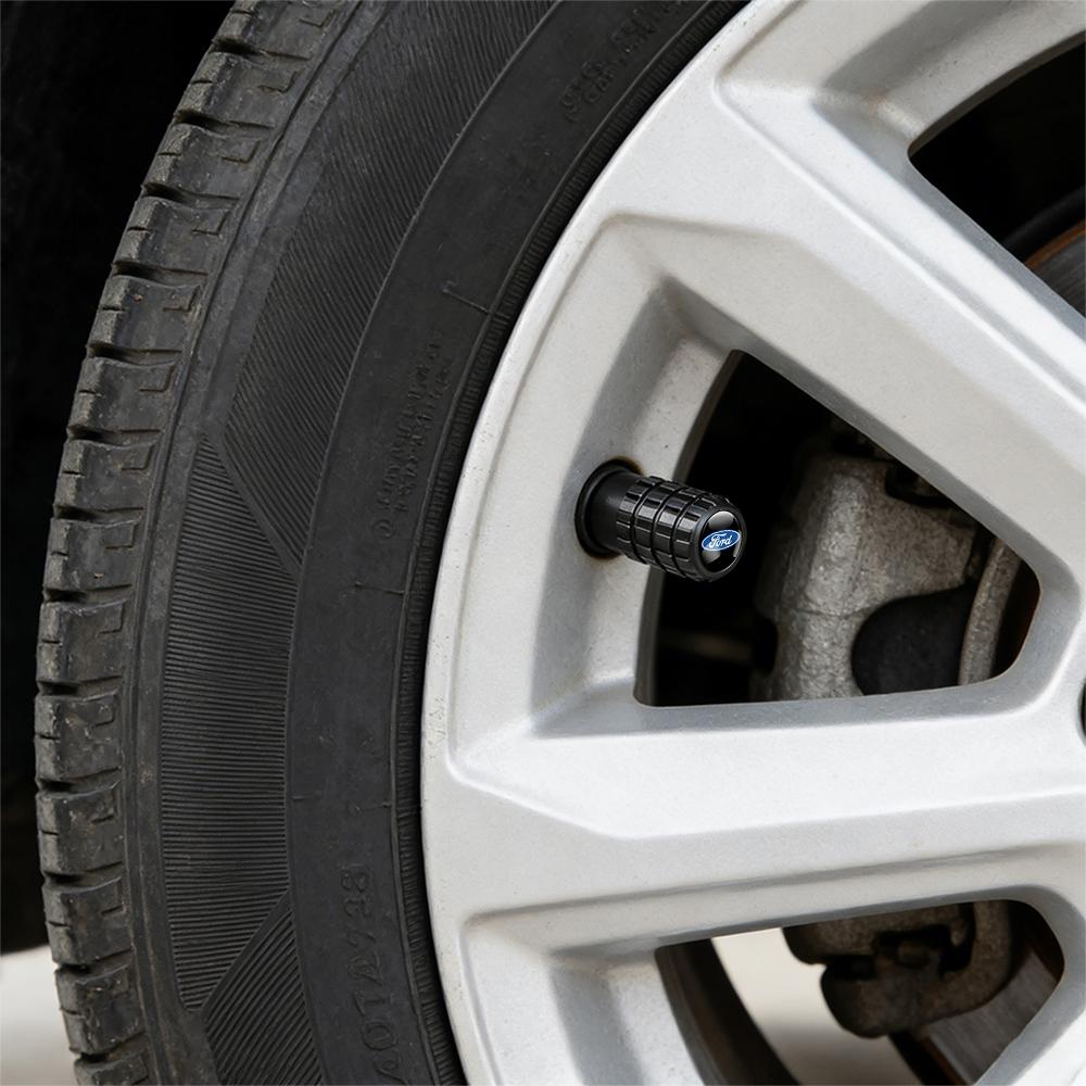 4pcs Car Wheel Gear Emblem Tire Valve Cap Cover Badge For Ford Fiesta Focus 2 Mondeo mk4 Mustang Ranger Kuga S-MAX Transit Ghia
