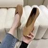 2024 Comfortable Women's Spring and Autumn Square Toe Flat Low-top Shoes Slip-On Breathable Walking Shoes Women's Fashion