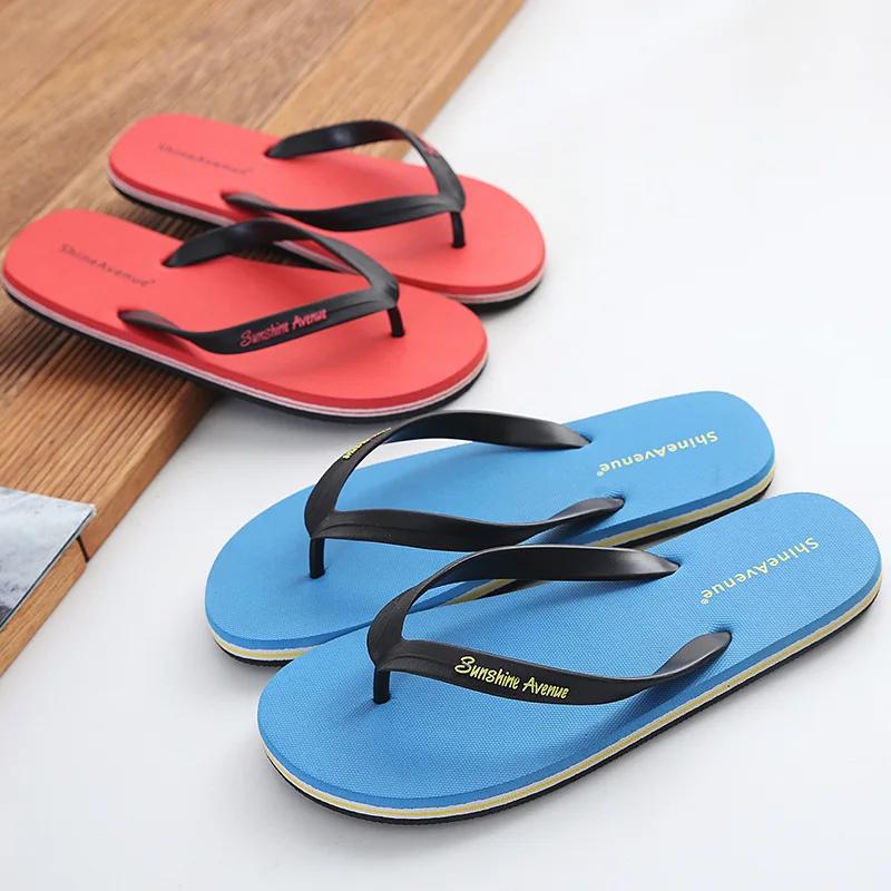 Мода Летняя Мода Противоскользящие Мужские Шлепанцы Уличные Мягкая Подошва Пляжные Тапочки Мужская Обувь