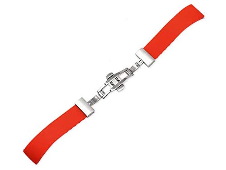 King Watch Parts Compatible with Tag Heuer Rubber Belt Pattern 4 Third Party Product 5 Colors 20 22 Mm [Import Original] (22mm, Red)
