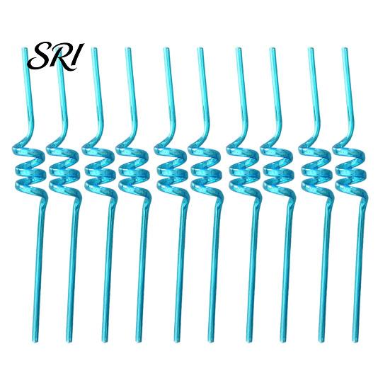 Colorful Drinking Straws 10PCS Spiral Plastic Straws, Twisted Translucent Food-Grade Creative PETG Reusable Party Drink Accessories for Cocktails