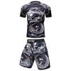 2 шт. Спортивный костюм Bjj Jiu Jitsu Gi Рашгард + Шорты MMA Штаны Муай Тай Крутая Одежда для Бокса Борьбы Тренажерного Зала Фитнеса Бега