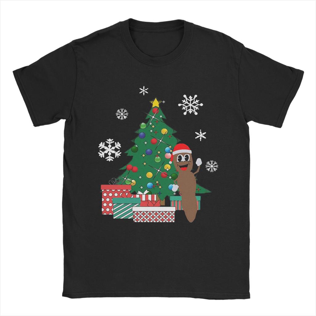 Men Mr Garrison Around The Christmas Tree South-Park T Shirts Pure Cotton Clothes Short Sleeve Crewneck Tees T-Shirts