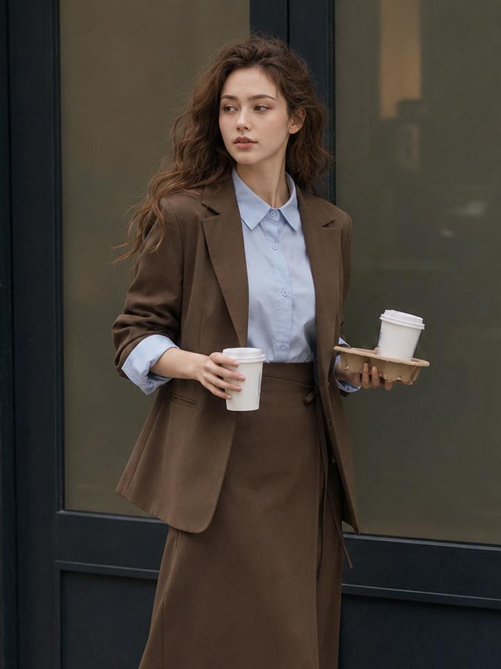 PAIGEFLYNN Легко ухаживающая tailoring-куртка с поясом_P6Cjk001C