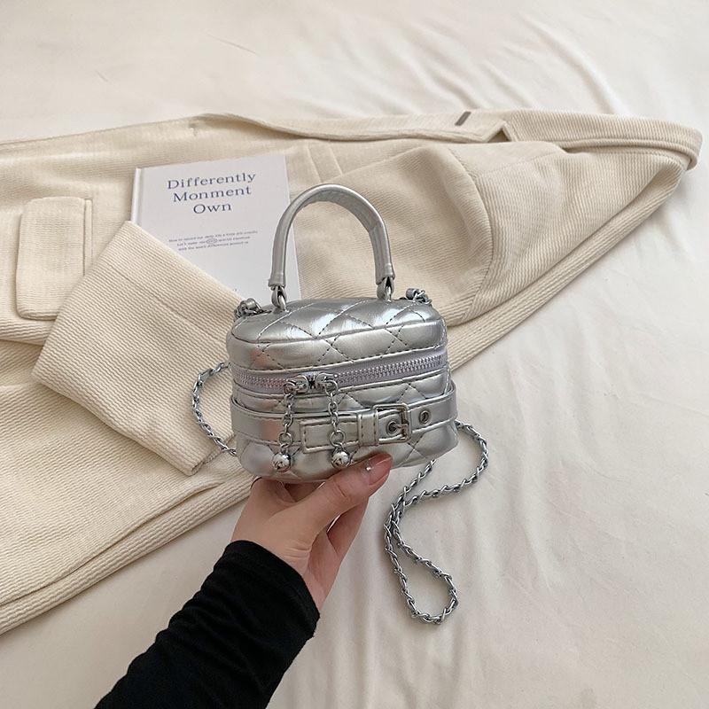 Modern Chic Korean Chain Quilted Bucket Bag For Women 2023 New Trendy Shoulder Crossbody Handbag
