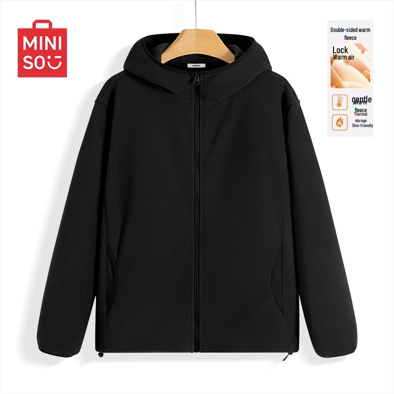 MINISO Мужская флисовая куртка с капюшоном, утяжеленная