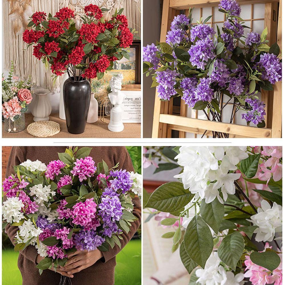 Элегантная шелковая ветка сирени, цветок с эффектом реального прикосновения, искусственный цветок, декор для сада на открытом воздухе