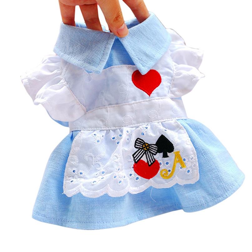 1Pc Party Costume Dog Princess Dress Bow Cute Polyester Party Pet Supplies Love Heart