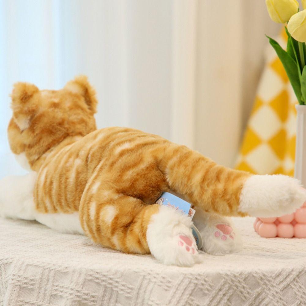 50cm Size Simulation Stuffed Cat Realistic Design Cute Lying Cat Doll Birthday Gift