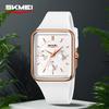 Skmei женские часы модные кварцевые часы с тремя глазами календарь часы квадратные силиконовые водонепроницаемые часы для девочек