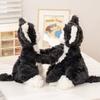 Latest Healing Sitting Black German Cat Dolls Kawaii Stuffed Plush Toy Long Hair Doll Cartoon Anime Cute Kids Birthday Gift Doll