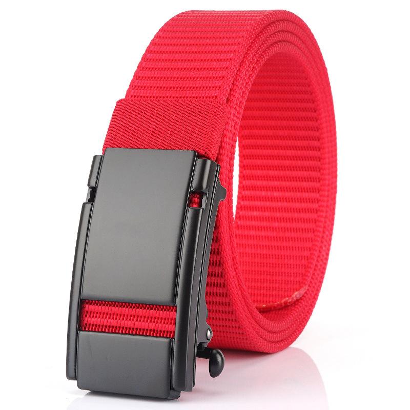 Новый мужской ремень для поездок на работу с автоматической пряжкой из нейлона, универсальный двухслойный толстый ремень для отдыха на природе