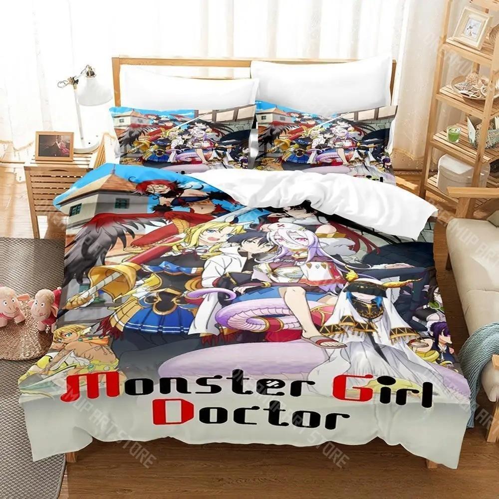 3D Печатный Комплект Постельного Белья с Персонажами Аниме Monster Musume для Мальчиков Девочек Пододеяльник Наволочка Размеры Twin Queen King Full Single Double
