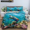 Sea Turtle Duvet Cover Set Pillow Cases Ocean Animal Turtle Bedding Set Queen Twin Kids Home Textiles Map Coral Quilt Cover King