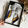 Simulated Silk Silk Scarf Square Scarf Women's Korean Edition Fashion Letter Printed Small Square Scarf Workplace Decoration Scarf