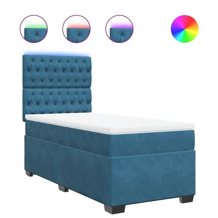 Maison Exclusive - Sommier à lattes de lit avec matelas bleu 100x200 cm