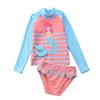 Baby Toddler Girls Rashguard Two Pieces Swimsuit Set Long Sleeve Mermaid Bathing Suits Bikini Bottoms Sun Protection Swimwear 1-10T