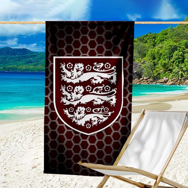 EnglFootball Crest Beach Towel - Soft, Absorbent Microfiber, Lightweight, Ideal for The Beach, Parties, Travel, Camping fan gifts