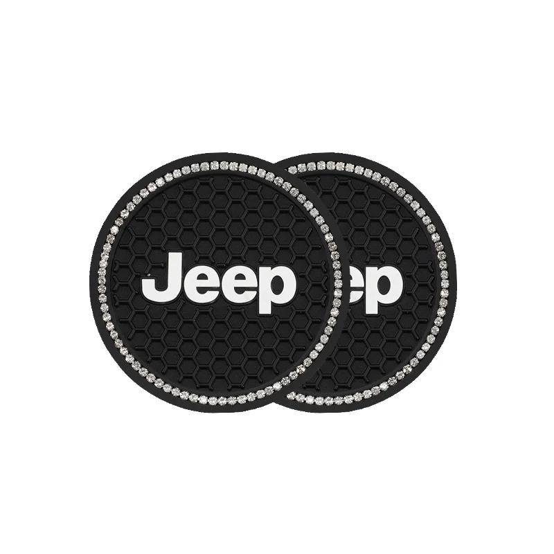Для Jeep 2 шт. Кожаная подставка под стакан Антишумная Подушка-подставка под стакан для воды Для Jeep Renegade Compass Grand Cherokee Wrangler Patriot Rubi