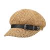 Breathable Woven Straw Cap Leather Buckle Sunshade Cap Casual Octagonal Hat  Spring And Summer