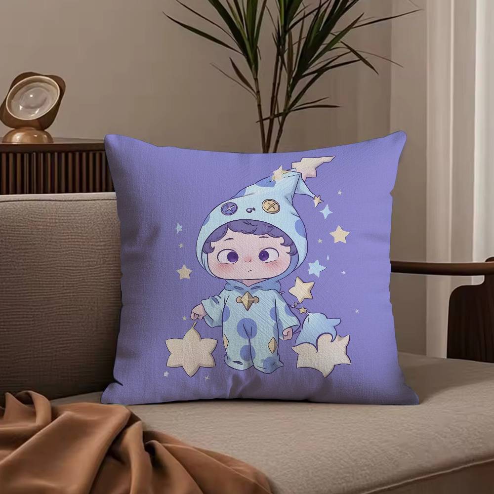 Cute Q Halloween Ouniu Pillow Case Anti-dustmite Pillowcase Invisible zipper silky short plush Sofa cushion cover